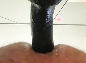 This huge black dildo in my ass was so good.